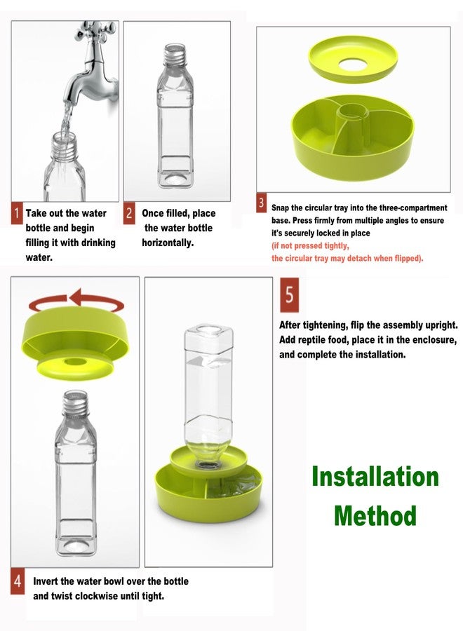 GCFTIFF 2-in-1 Reptile Feeding Water Bottle and Feeding Clamp,Automatic Feeders Bowl for Bearded Dragon Gecko Snake Lizard Turtles and Other Small Animals - Image 5